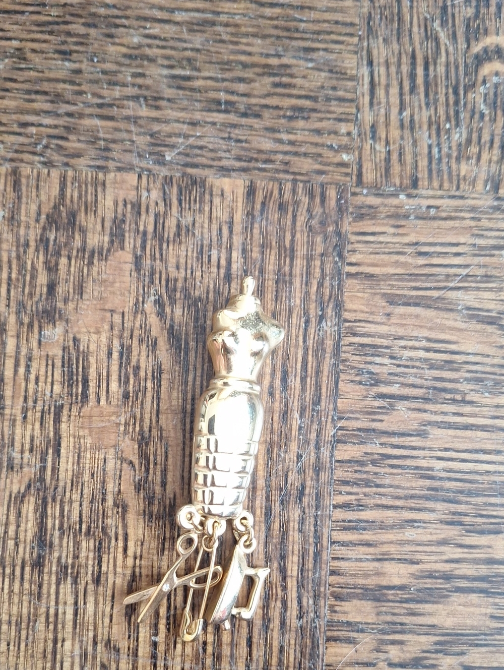 Gold Tone Dress Form Brooch